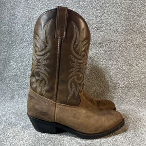 Laredo Boots Paris Western Pull On Cowboy Heel Men's 9.5EW Brown 12"